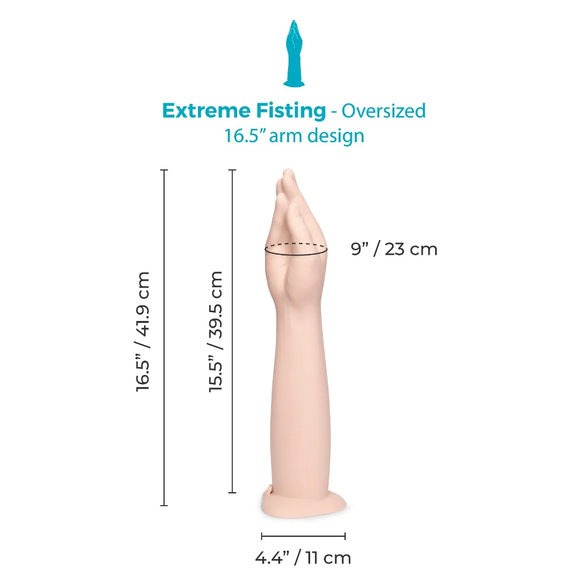 16.5" Silicone Fisting Dildo with Suction Base - Image 2
