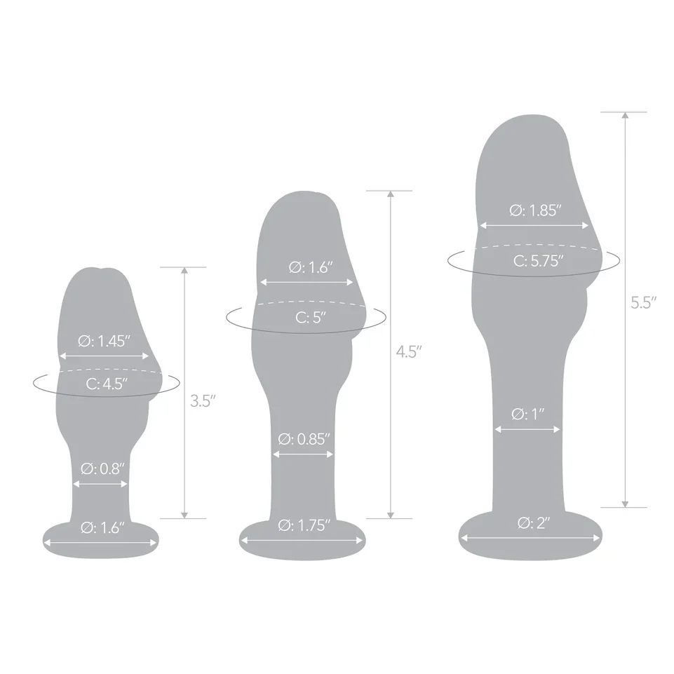 3PC Helmet Head 4", 5" & 6" Glass Anal Training Kit by Gläs - Image 3
