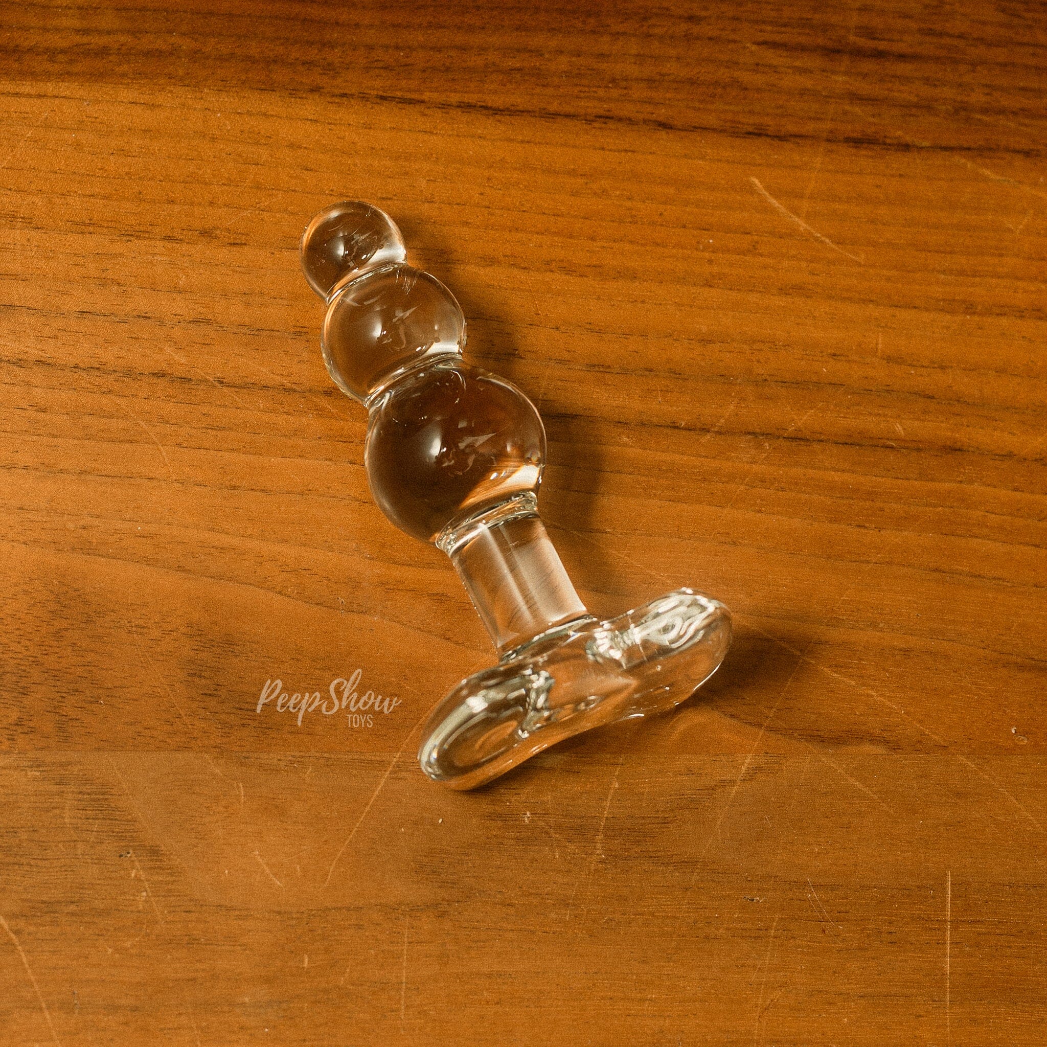 4" Beaded Glass Butt Plug with Tapered Base by Gläs