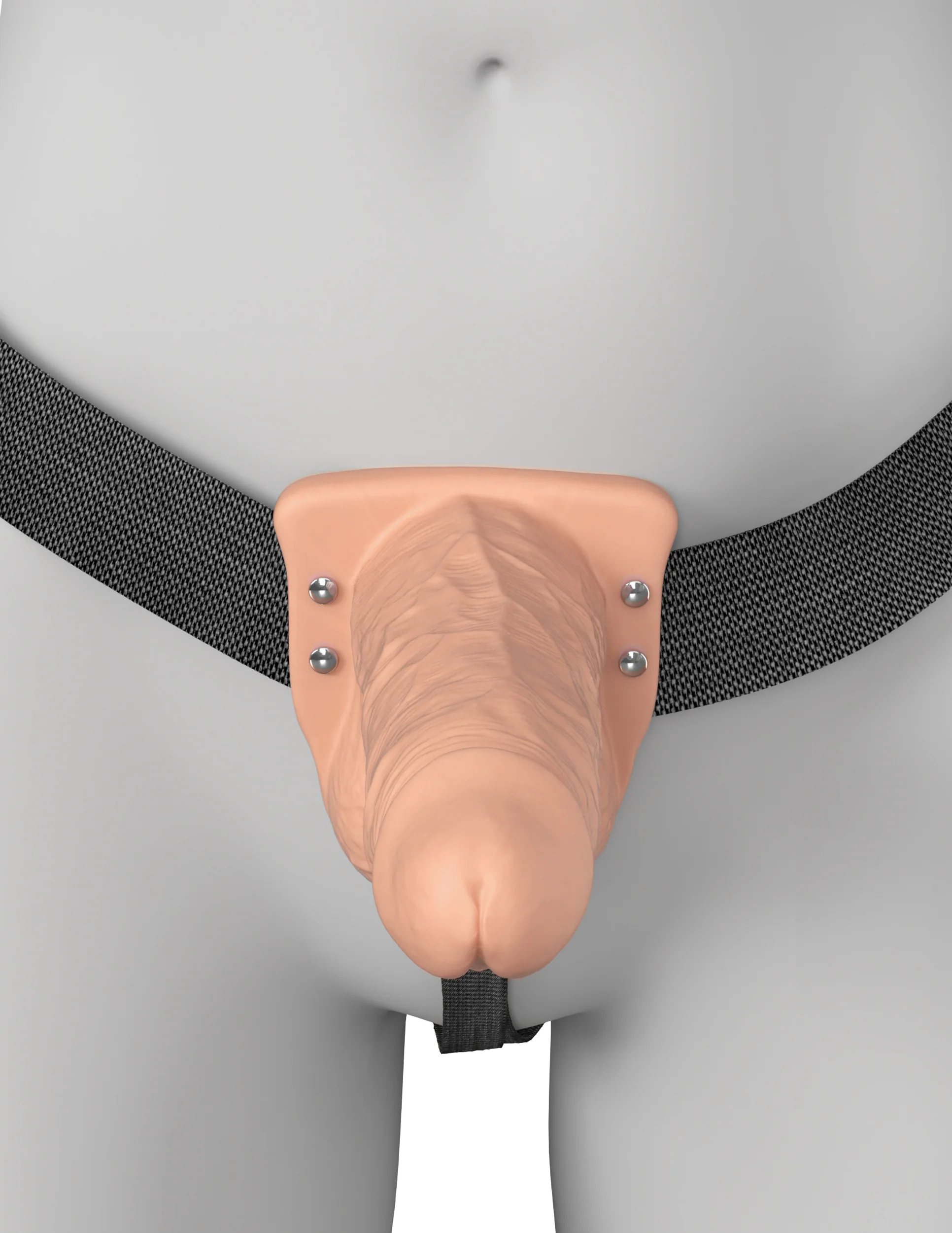 6-Inch Vibrating Fantasy Xtensions Hollow Silicone Strap-On - Image 5