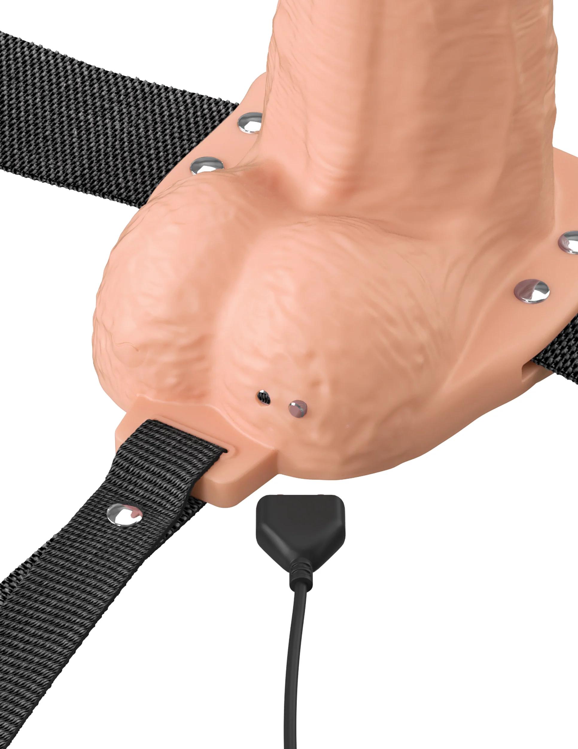 6-Inch Vibrating Fantasy Xtensions Hollow Silicone Strap-On - Image 8