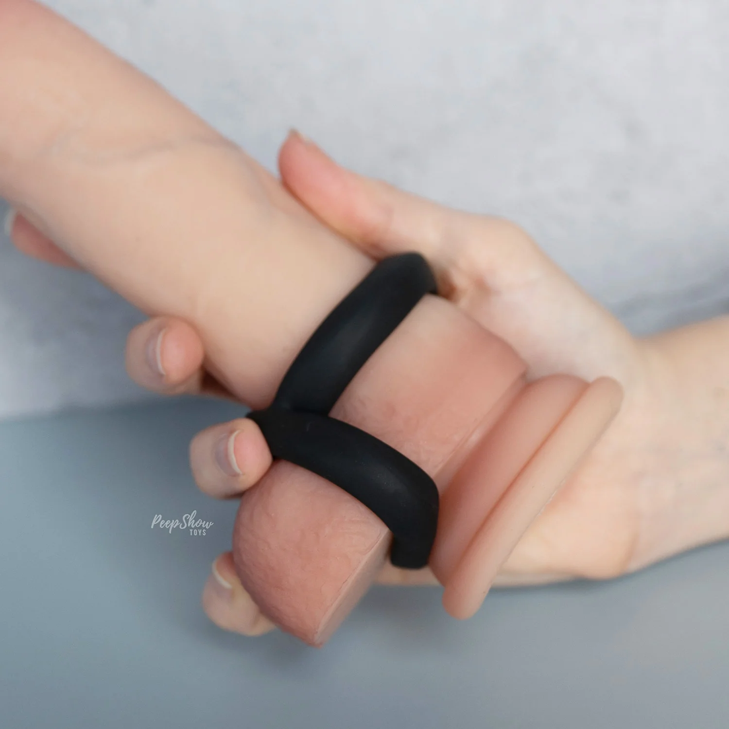 8-Grip Soft Silicone Cock and Balls Ring - Image 6