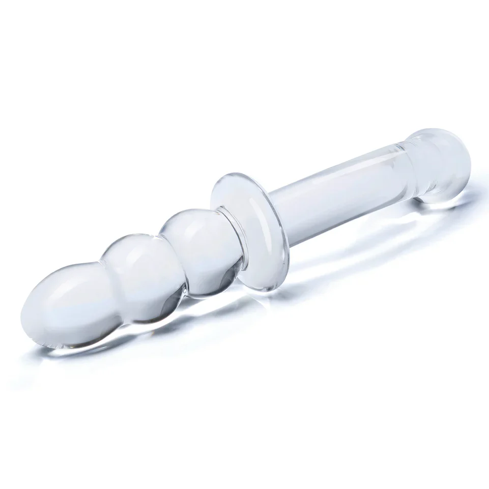8" Ribbed G-Spot Glass Dildo - Image 2