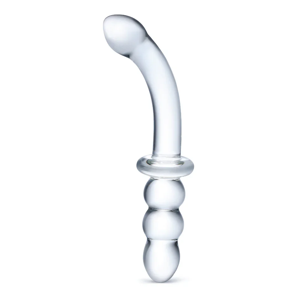 8" Ribbed G-Spot Glass Dildo - Image 3