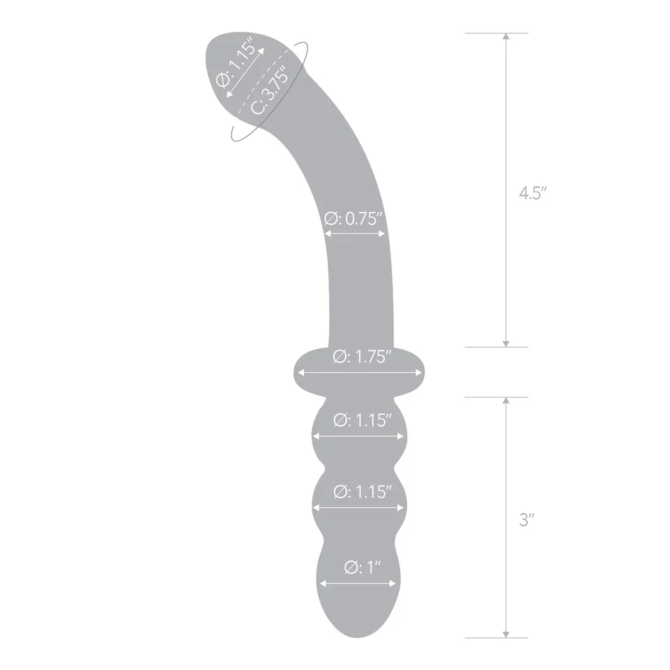 8" Ribbed G-Spot Glass Dildo - Image 4