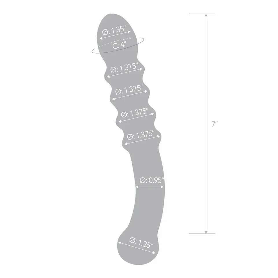 9" Purple Rain Ribbed Dildo by Gläs - Image 6