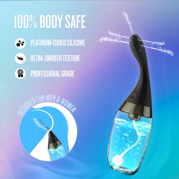 Aqua Jet Vibrating Anal Douche Cleaner - Remote Control Silicone Enema - Image 8