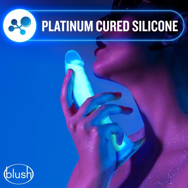 Blush Neo Elite GLOW in the Dark 7.5 Inch Silicone Dual Density Suction Cup Dildo - Image 3
