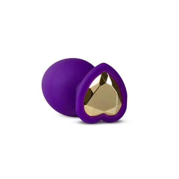 Blush Temptasia Bling Butt Plugs, Purple with Gold Gemstone - 3 Sizes - Image 2
