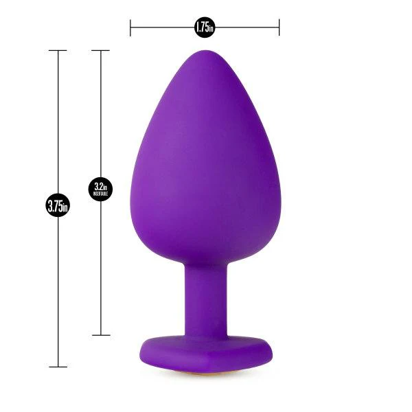 Blush Temptasia Bling Butt Plugs, Purple with Gold Gemstone - 3 Sizes - Image 4