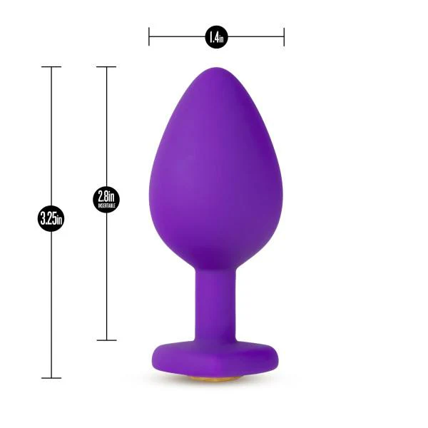 Blush Temptasia Bling Butt Plugs, Purple with Gold Gemstone - 3 Sizes - Image 5