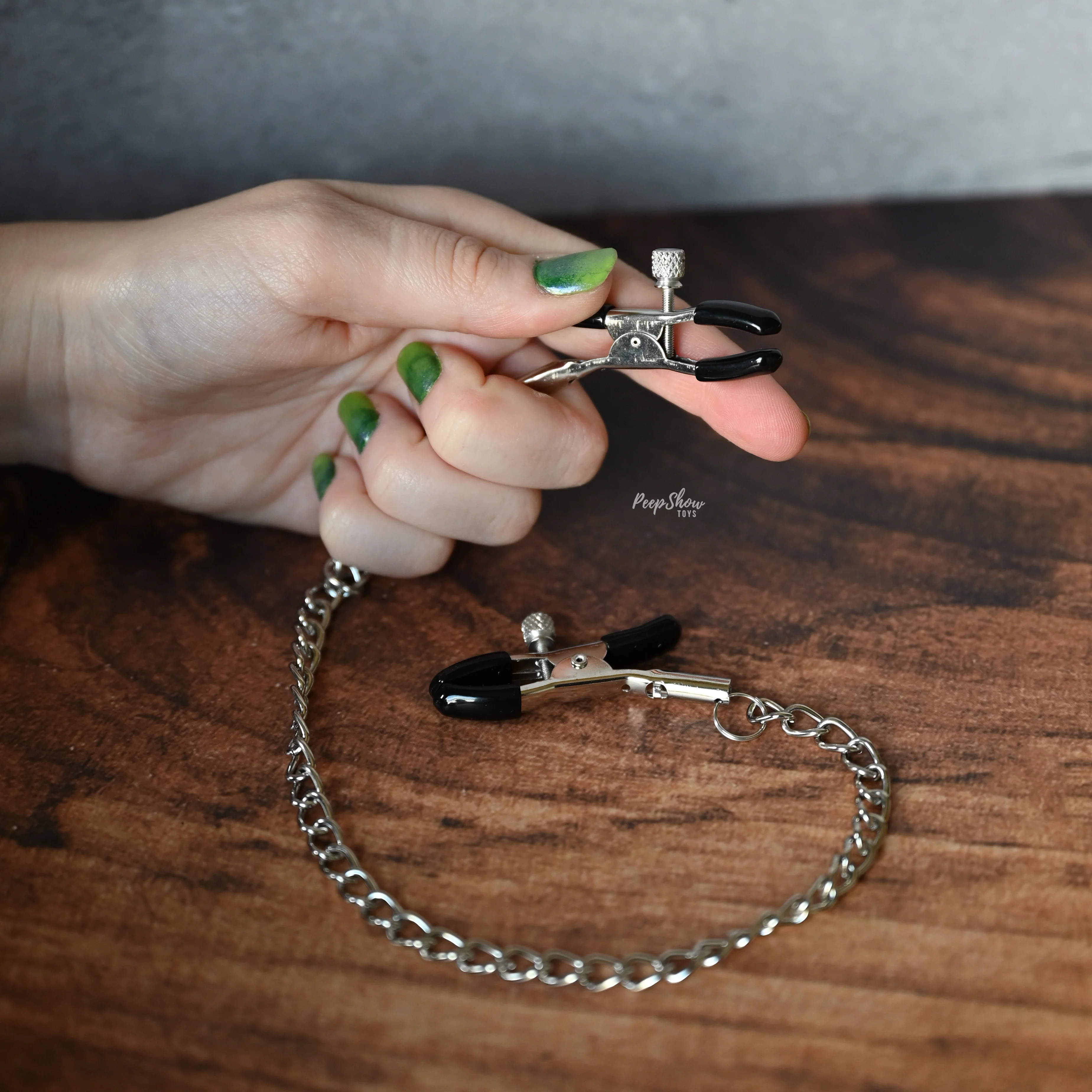 Chained Nipple Clamps - Adjustable with Padded Tips