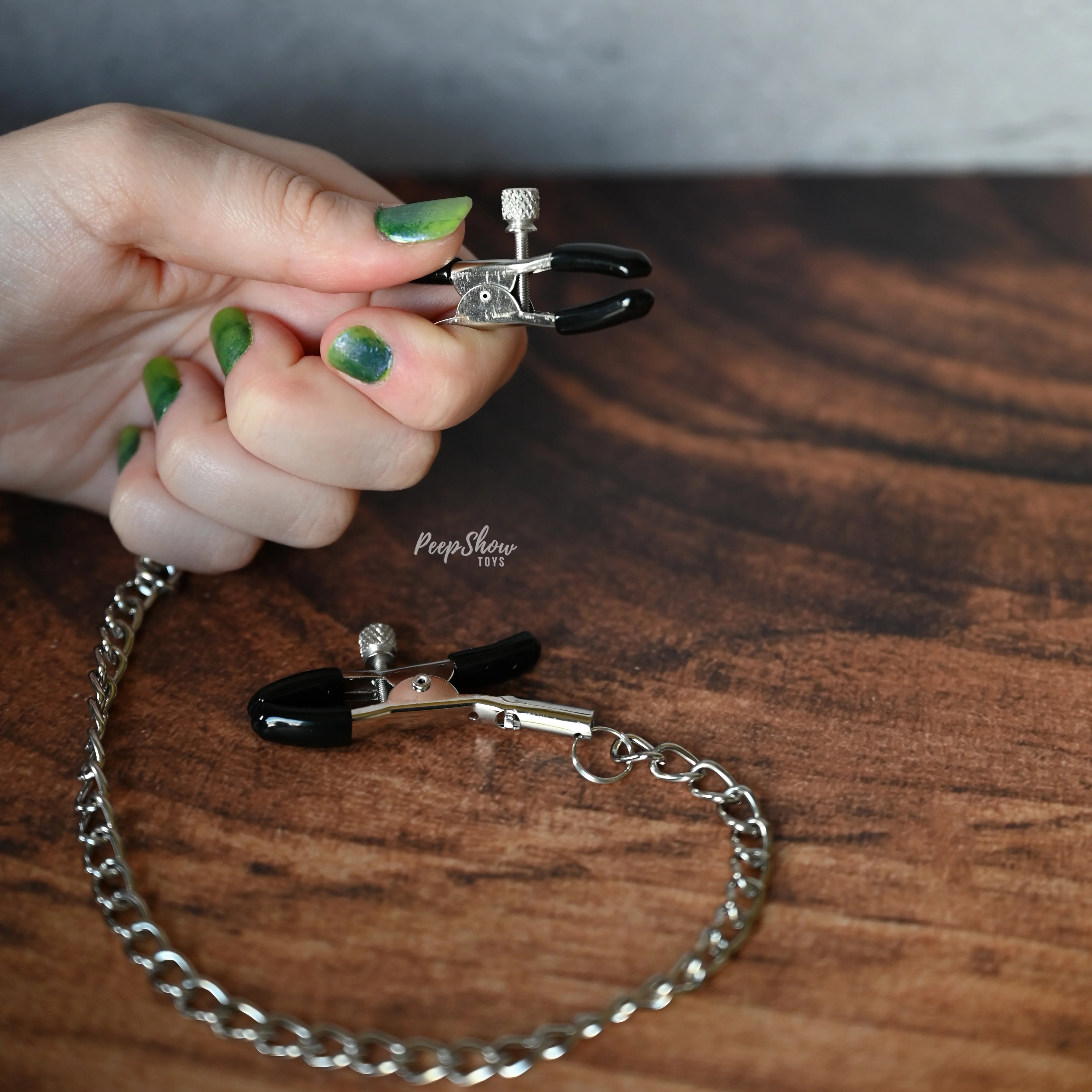 Chained Nipple Clamps - Adjustable with Padded Tips - Image 4
