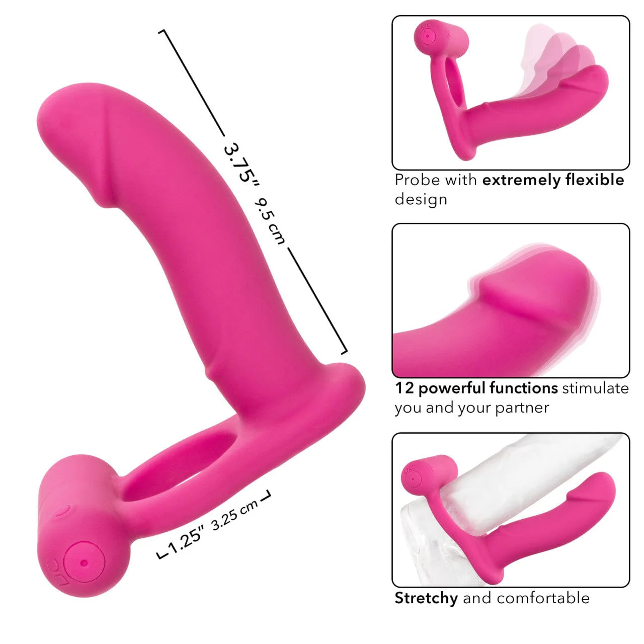 Double Diver Vibrating Cock Ring for DP + Clitoral Stimulation - Image 4