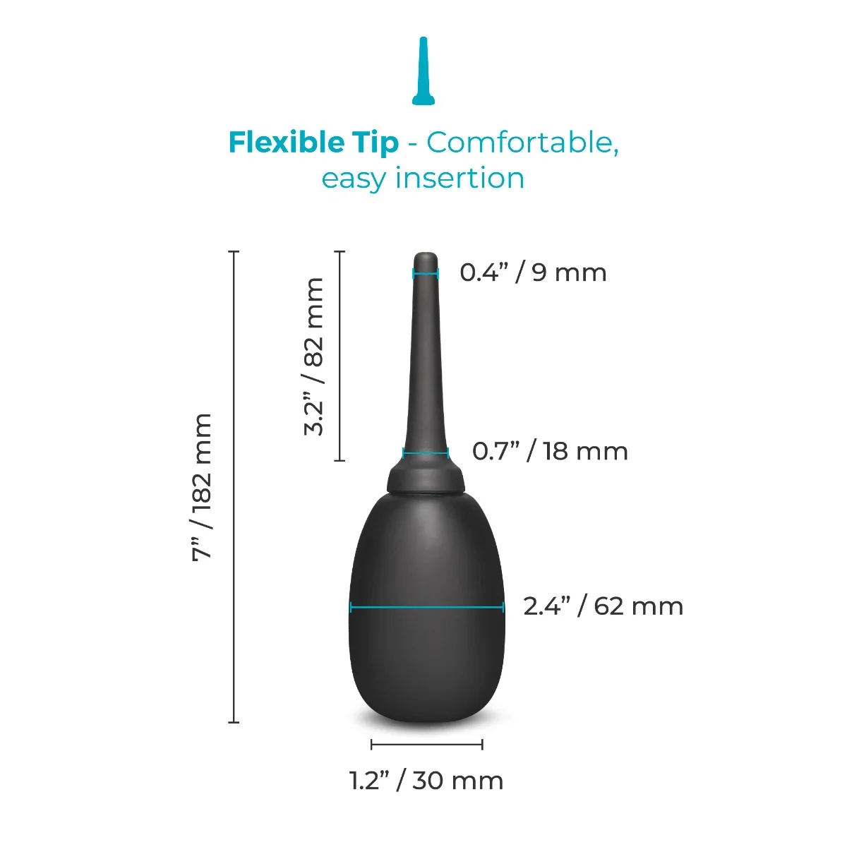 Flexible Silicone Anal Douche by b-Vibe, 5oz. - Image 3