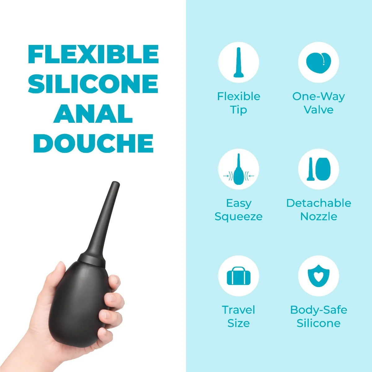 Flexible Silicone Anal Douche by b-Vibe, 5oz. - Image 7