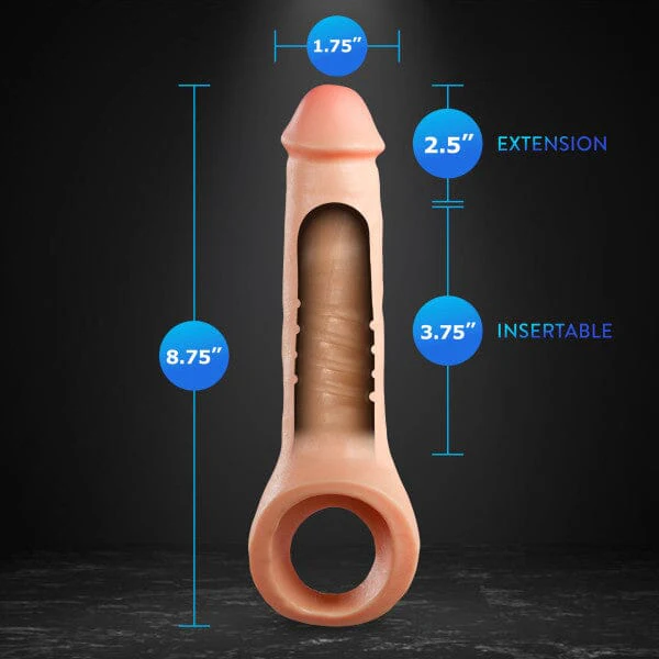 Thrive Realistic Penis Extender Sleeve, Stretchy Soft Silicone - Image 4