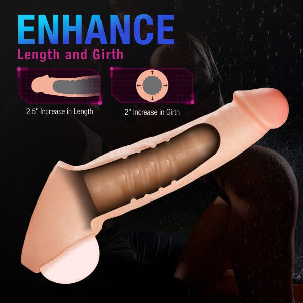 Thrive Realistic Penis Extender Sleeve, Stretchy Soft Silicone - Image 6