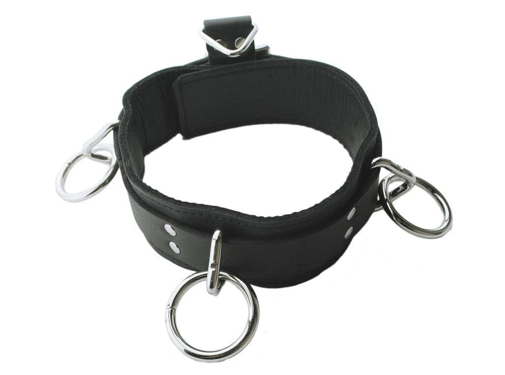 Locking 3-Ring Leather Collar by Spartacus - Image 3