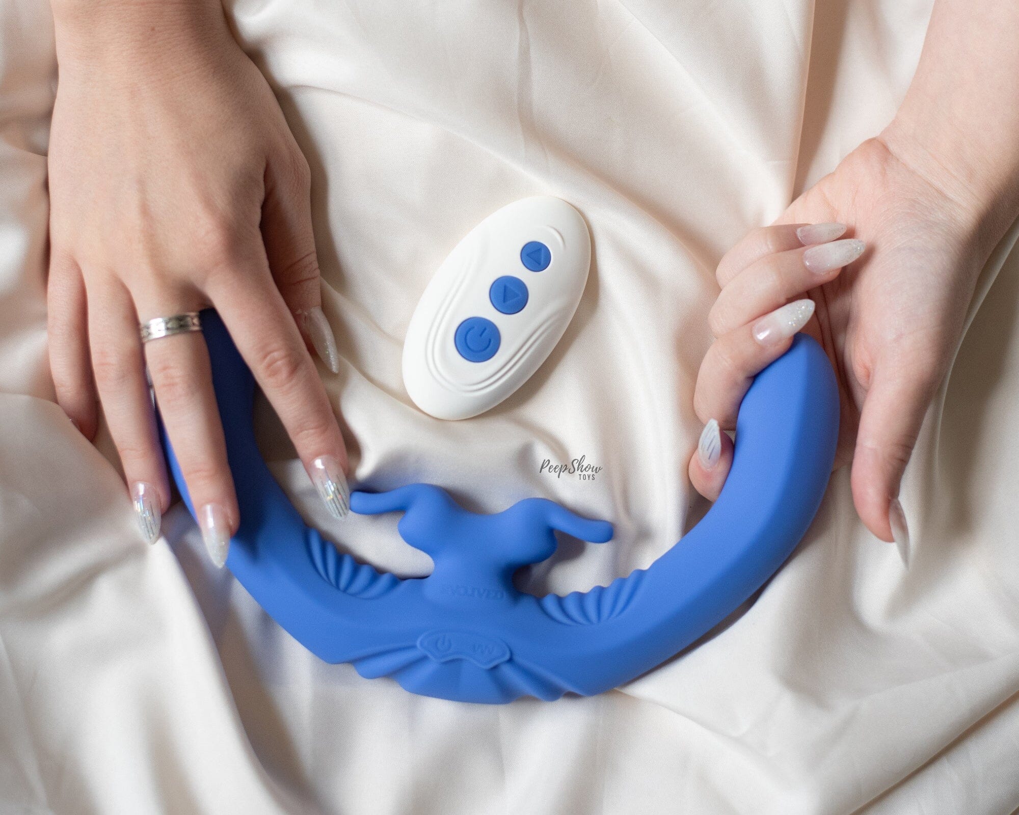 Lovebirds - Vibrating True Double Dildo with Dual Rabbit Ears