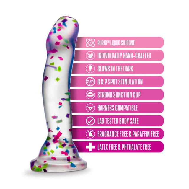 Neo Elite Hanky-Panky - Silicone Confetti Dildo, Glow-in-the-Dark - Image 4