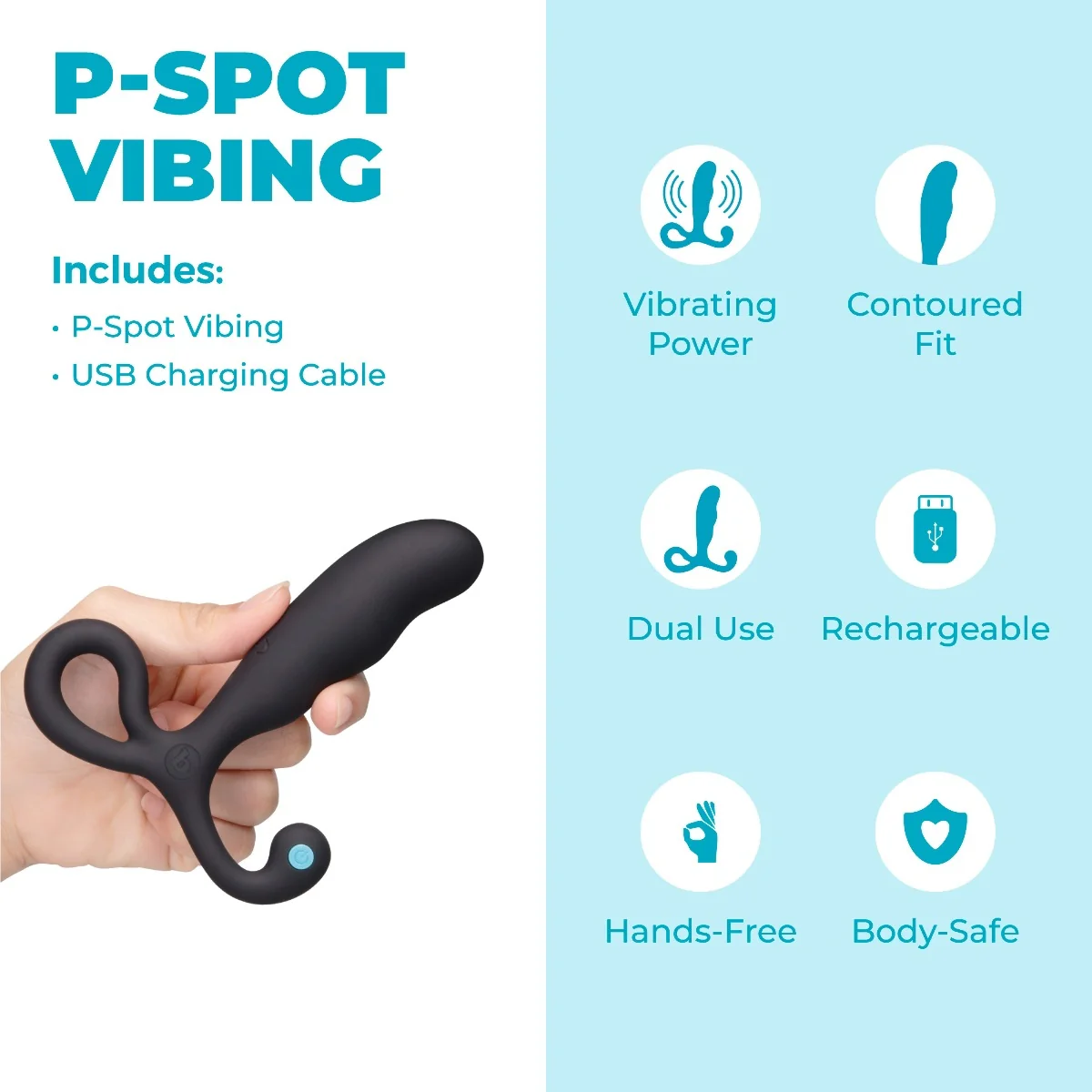 P-Spot Vibing Vibrating Silicone Prostate Massager - Image 7
