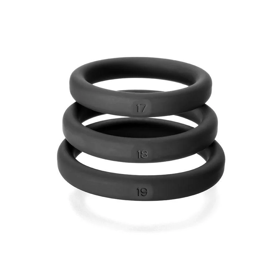 Perfect Fit Xact-Fit Silicone Cock Rings - 3 Ring Kit, Incremental Sizes - Image 3