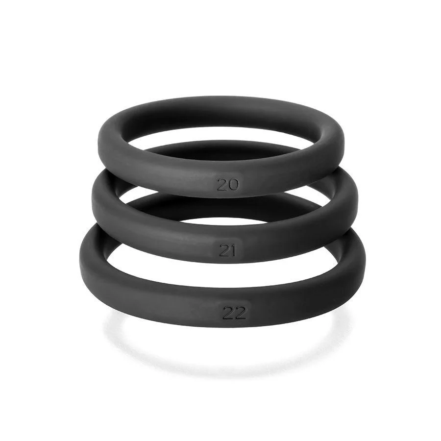 Perfect Fit Xact-Fit Silicone Cock Rings - 3 Ring Kit, Incremental Sizes - Image 4