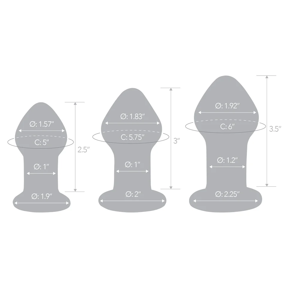 Pleasure Droplets Anal Training Kit - 3 Glass Plugs - Image 6