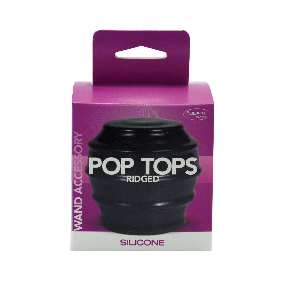 Pleasure Works Pop Top Wand Attachment - Ridged Black