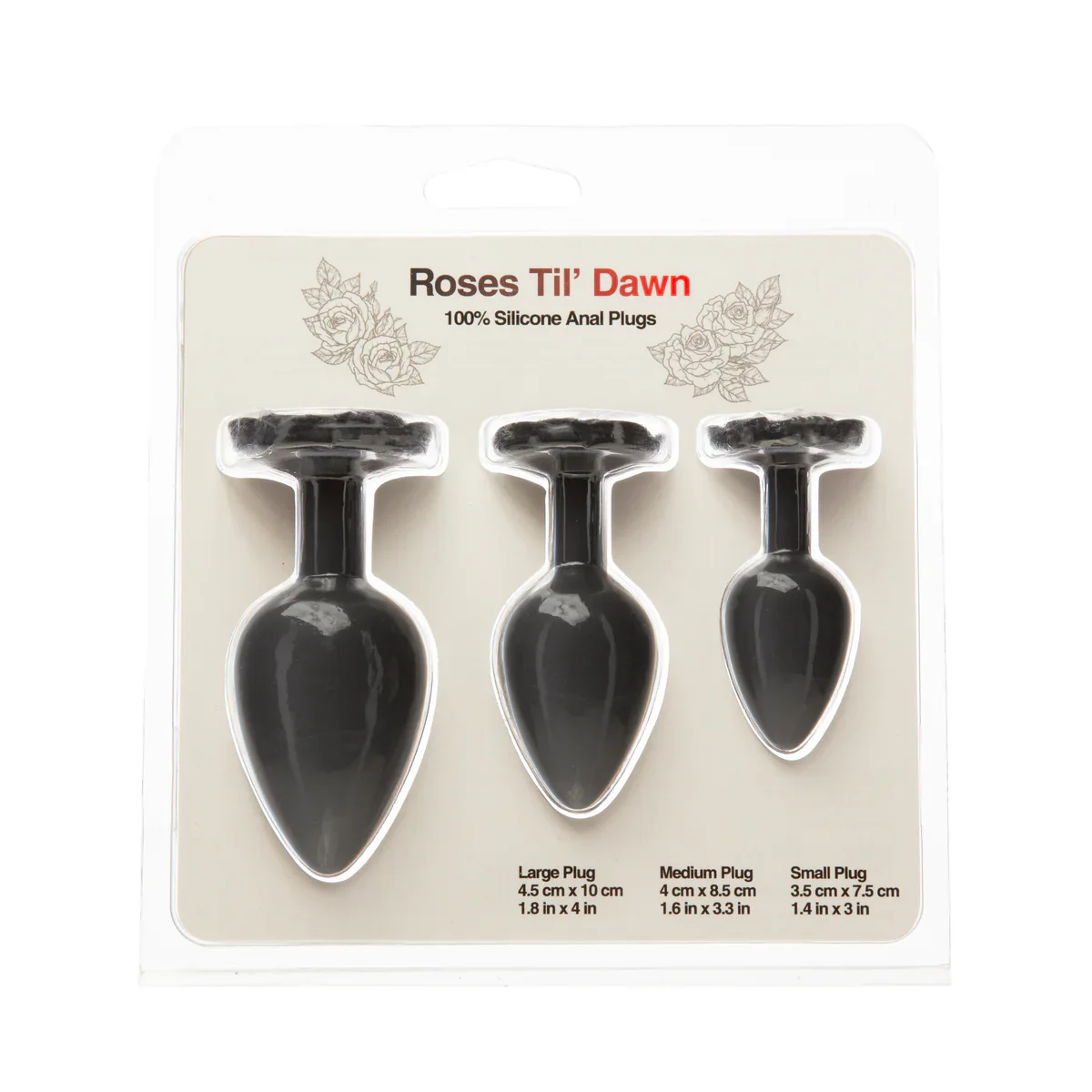 Rose Plug Set - 3 Silicone Plugs Anal Trainer Kit - Image 3