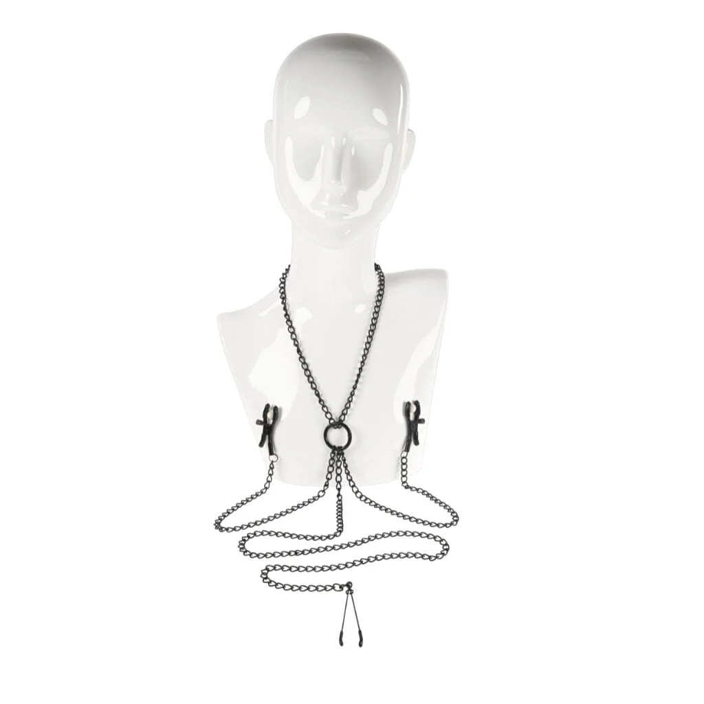 Saffron Nipple to Clit Clamps with Collar - Image 3