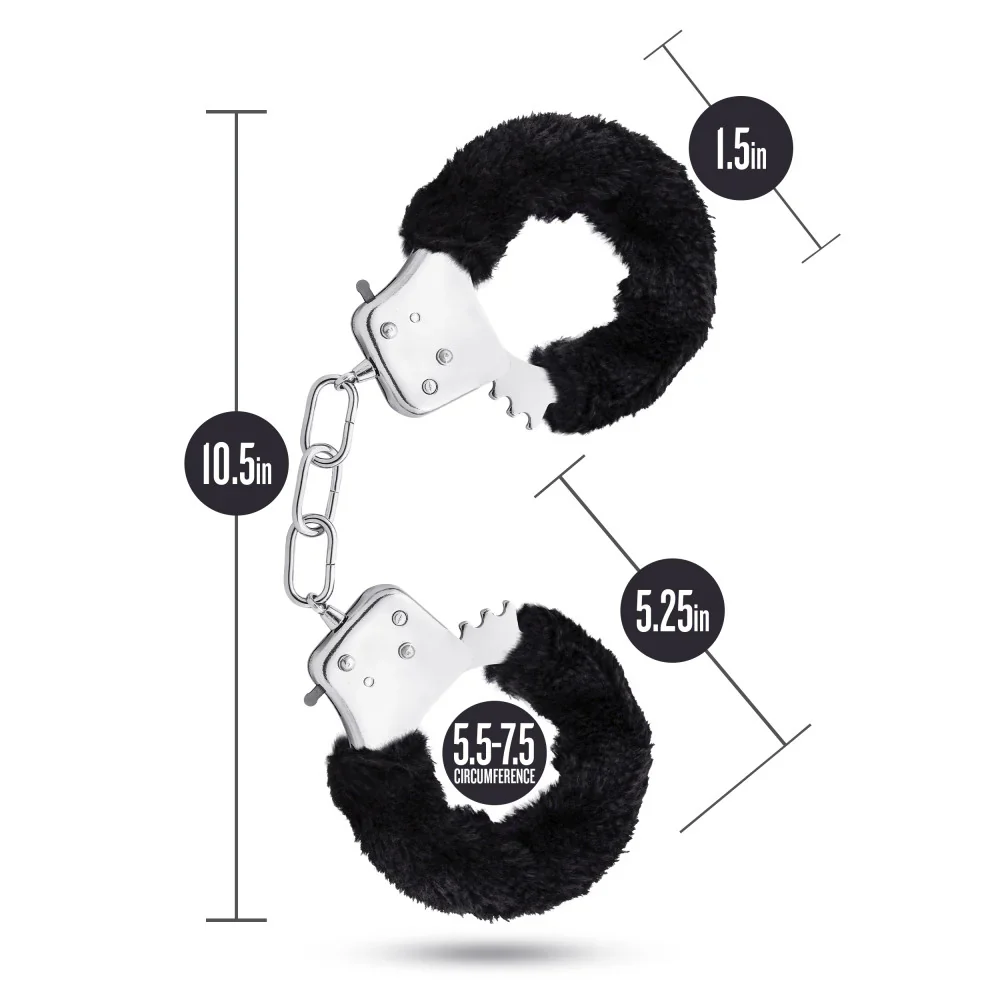 Soft Padded Bondage Sex Handcuffs - Black - Image 4