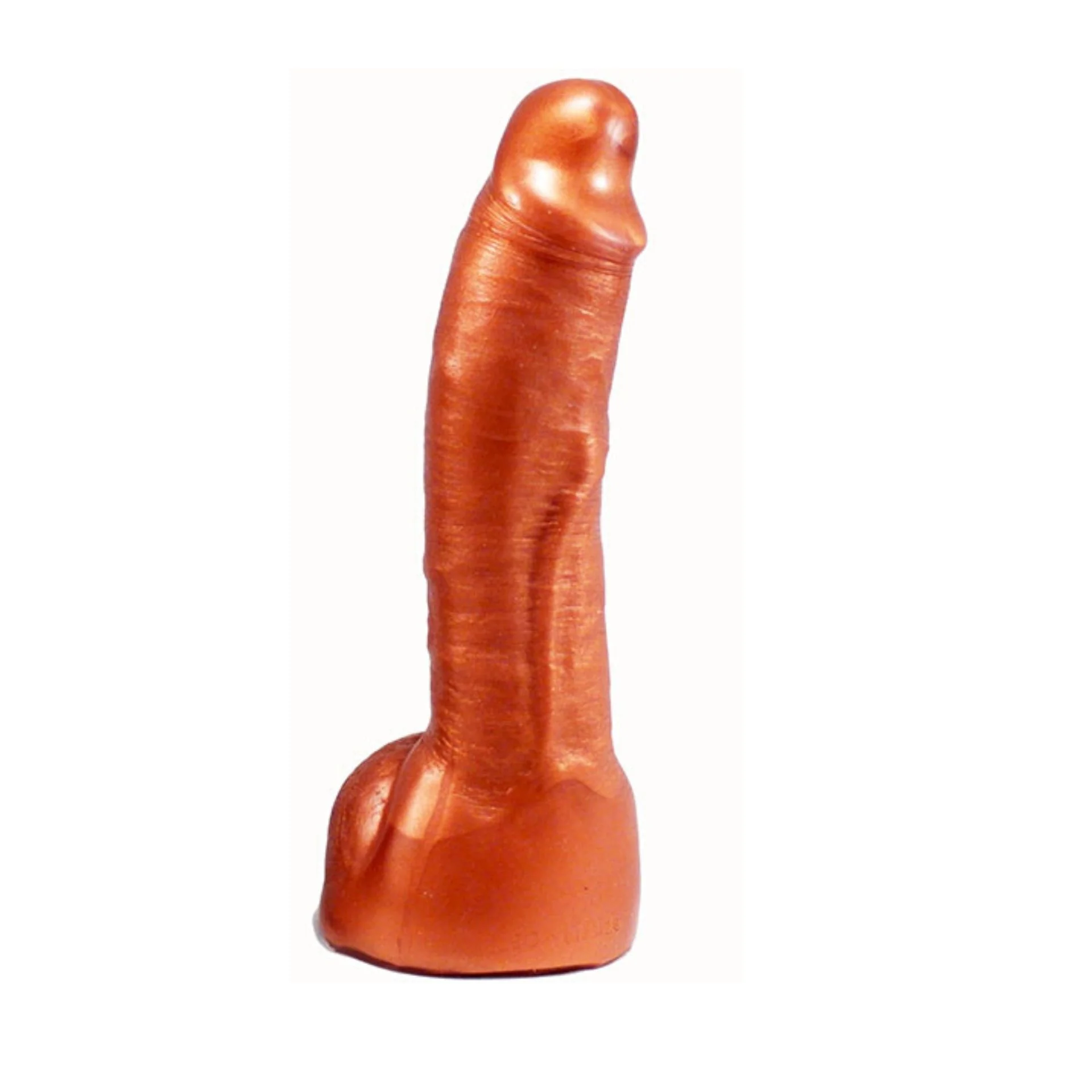 SquarePegToys® Leo SuperSoft Bronze Silicone Dildo with Balls, 2 Sizes - Image 2