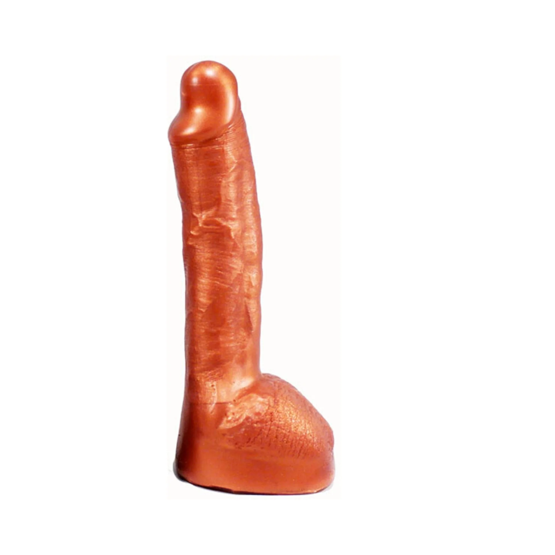 SquarePegToys® Leo SuperSoft Bronze Silicone Dildo with Balls, 2 Sizes - Image 3