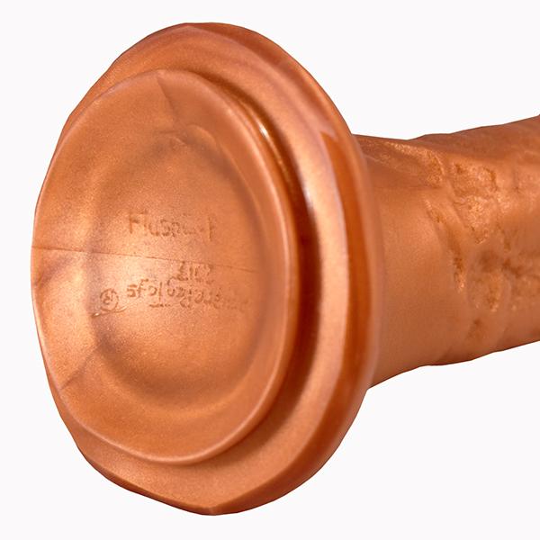 SquarePegToys® Mel Harness SuperSoft Bronze Silicone Dildo with Suction Cup - Image 5