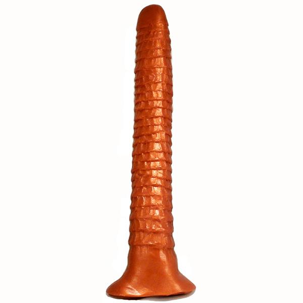 SquarePegToys® Worm - Long Anal Toy in SuperSoft Bronze Silicone - Image 5