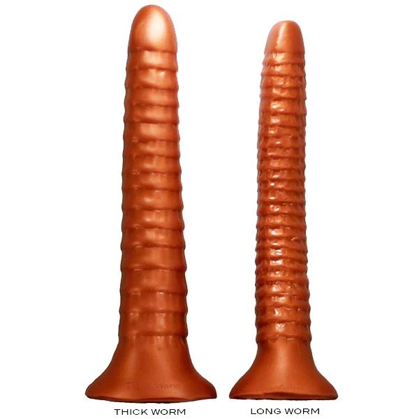 SquarePegToys® Worm - Long Anal Toy in SuperSoft Bronze Silicone - Image 6