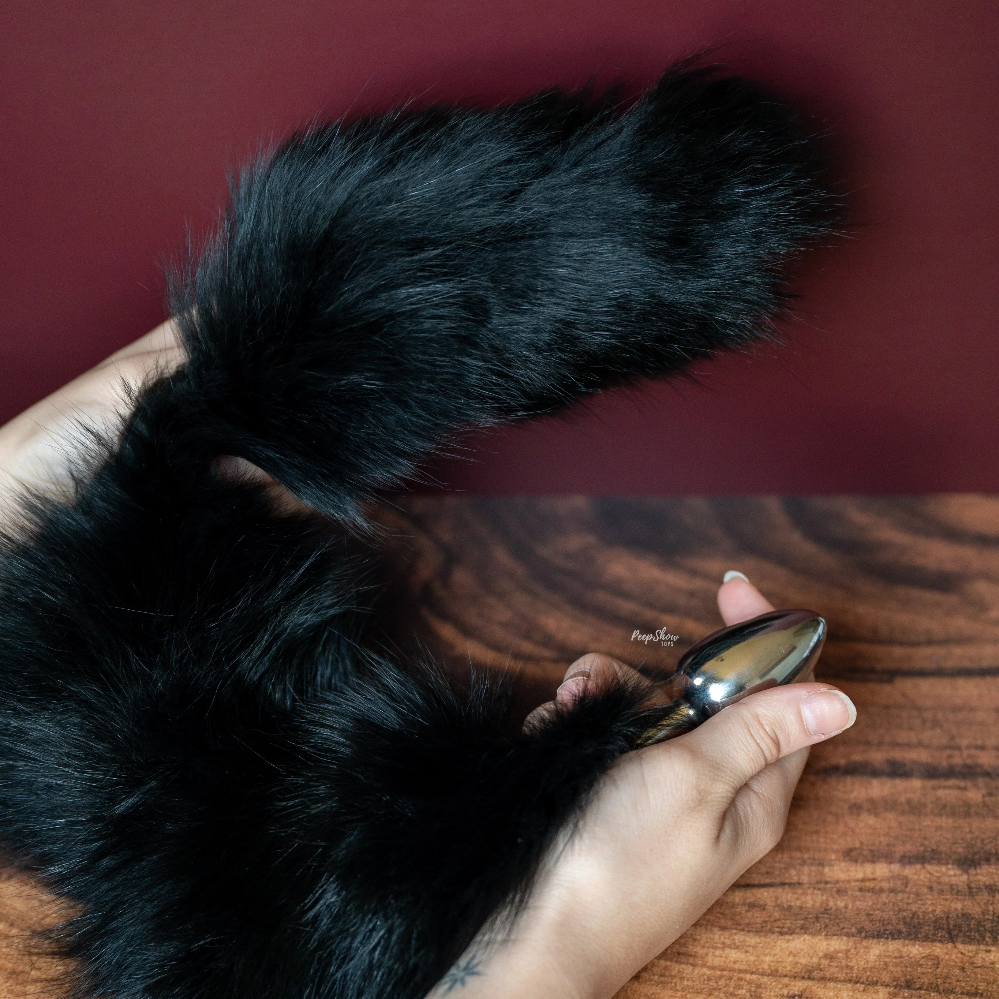 Stainless Steel Plug with Real Fur Tail - Image 3