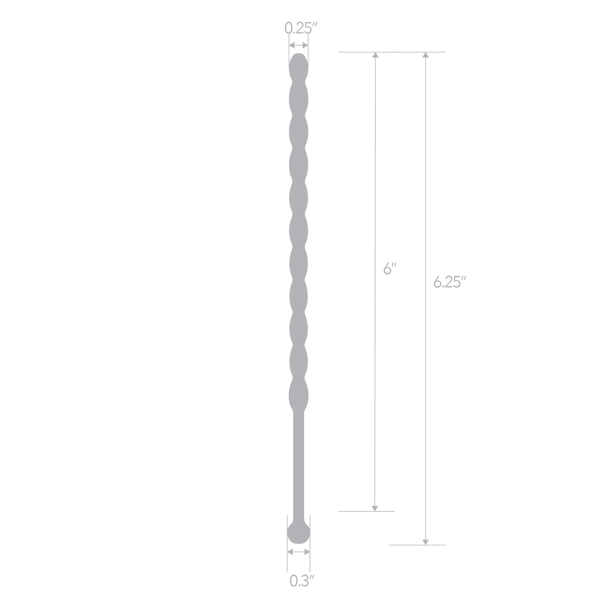 Teardrop Urethral Sound, 6-Inch Stainless Steel - Image 2