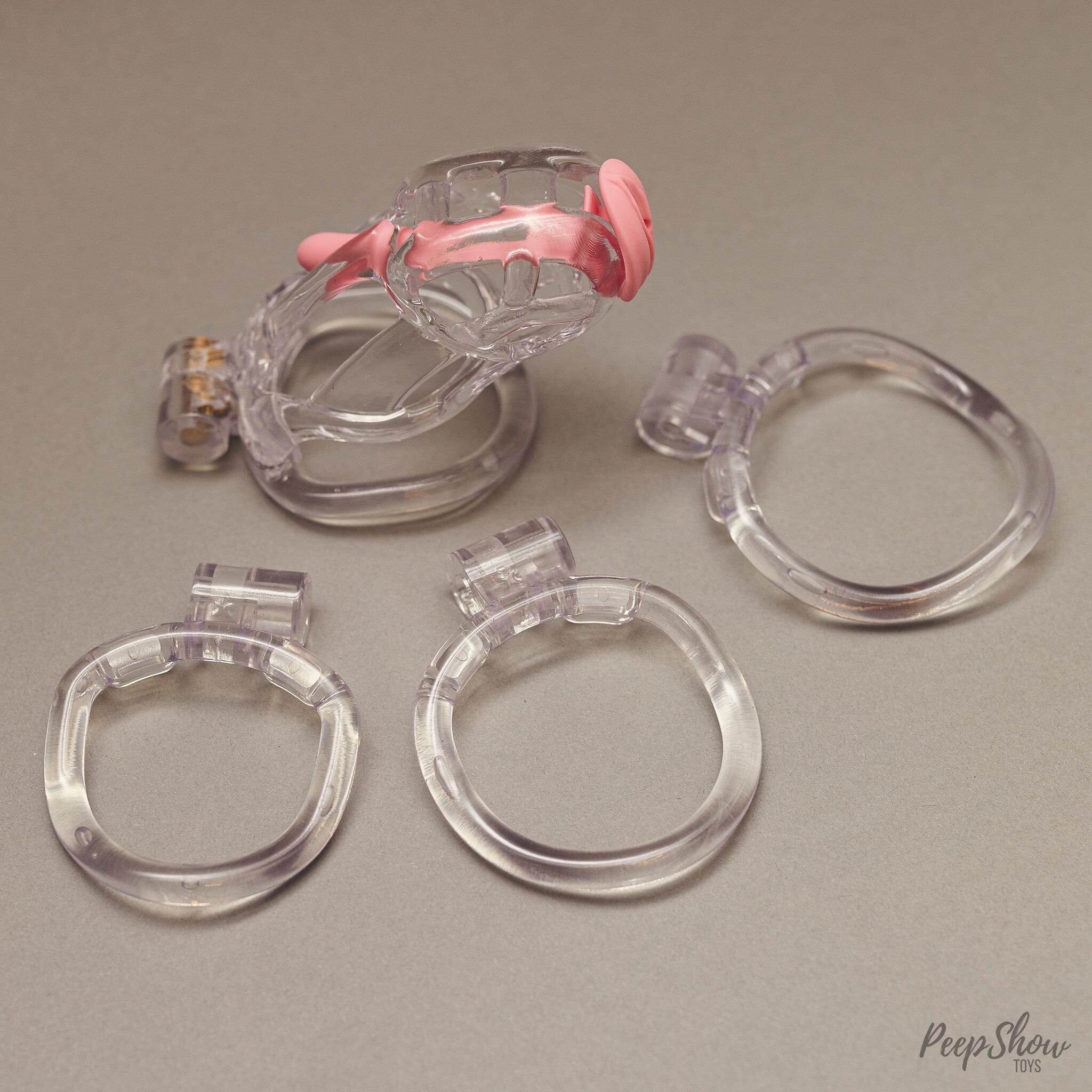 The Guardian by CellMate™, Clear Chastity Cage with Pink Catheter - Image 3