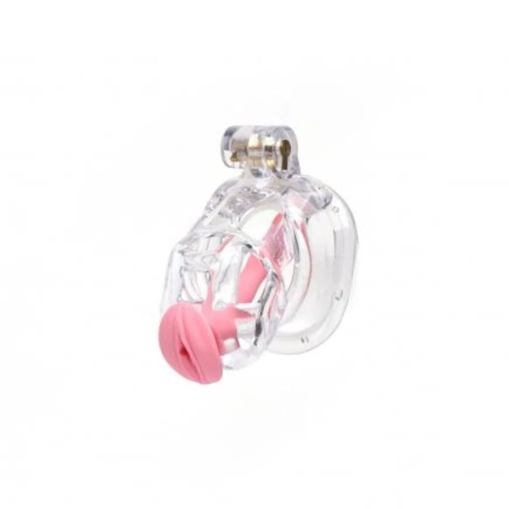 The Guardian by CellMate™, Clear Chastity Cage with Pink Catheter - Image 4