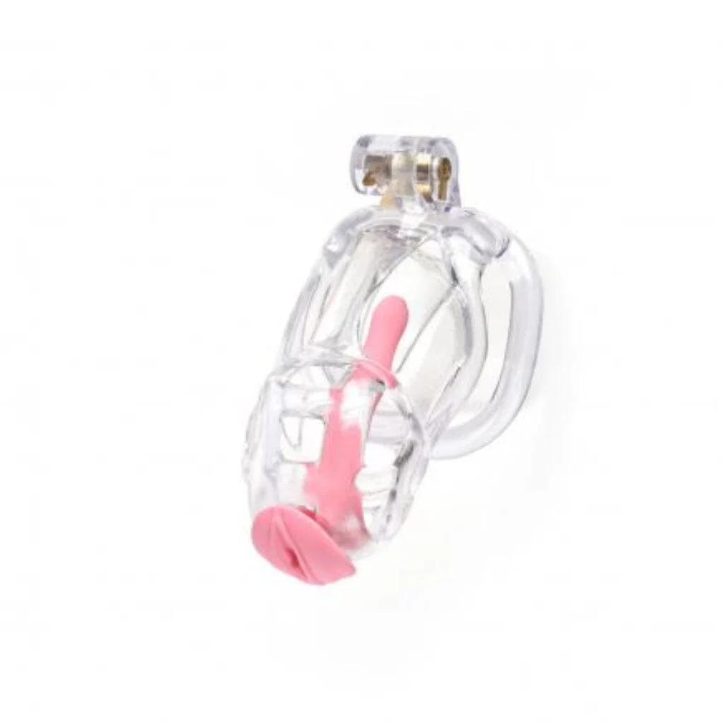 The Guardian by CellMate™, Clear Chastity Cage with Pink Catheter - Image 5
