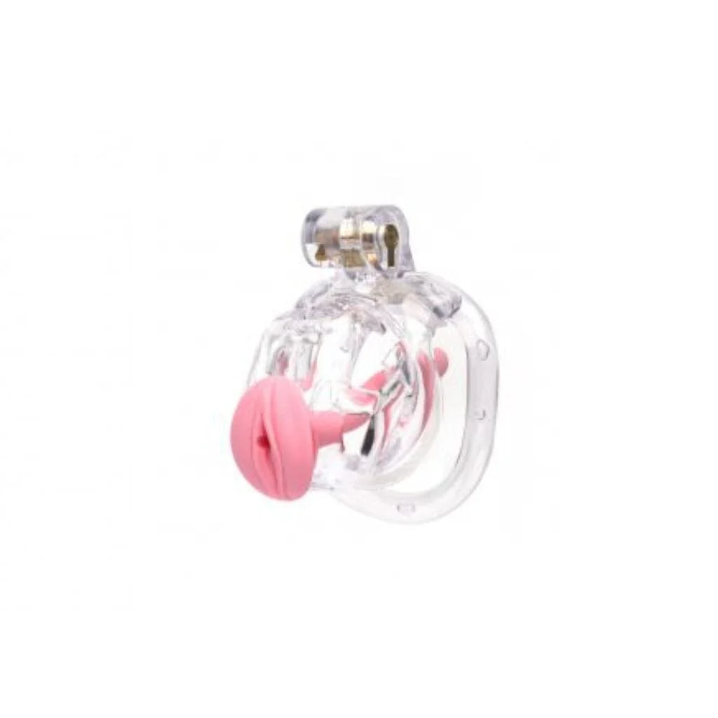 The Guardian by CellMate™, Clear Chastity Cage with Pink Catheter - Image 6