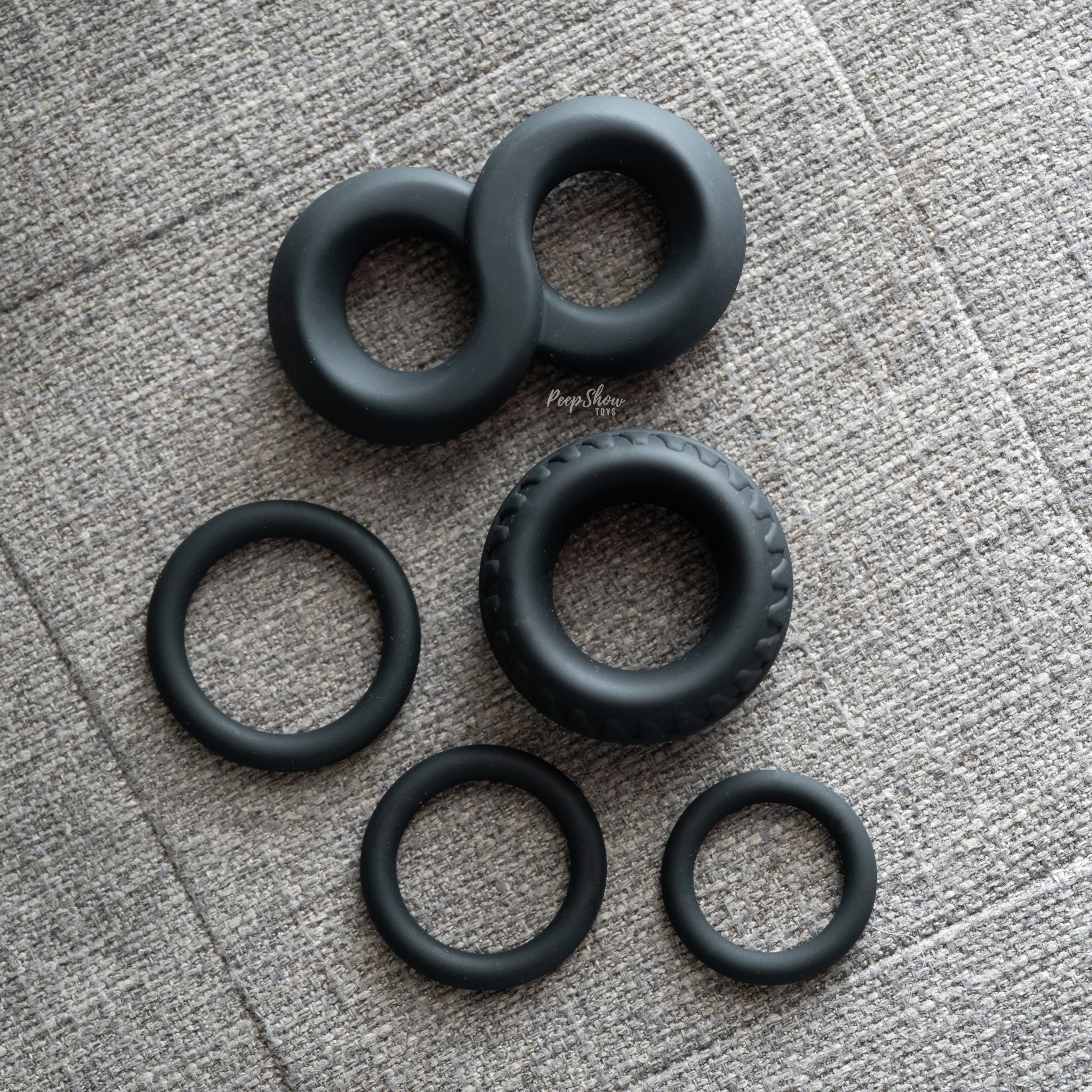 Ultimate Cock Ring Test-Pack - 3 Firm Rings, 1 Soft-Stretch Ring, 1 Cock & Balls Ring