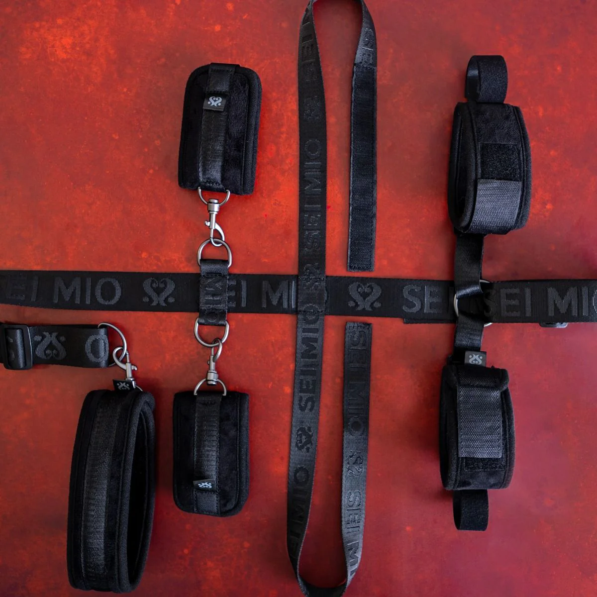 Under Chair Complete Restraint System - 4 Cuffs + Collar - Image 2
